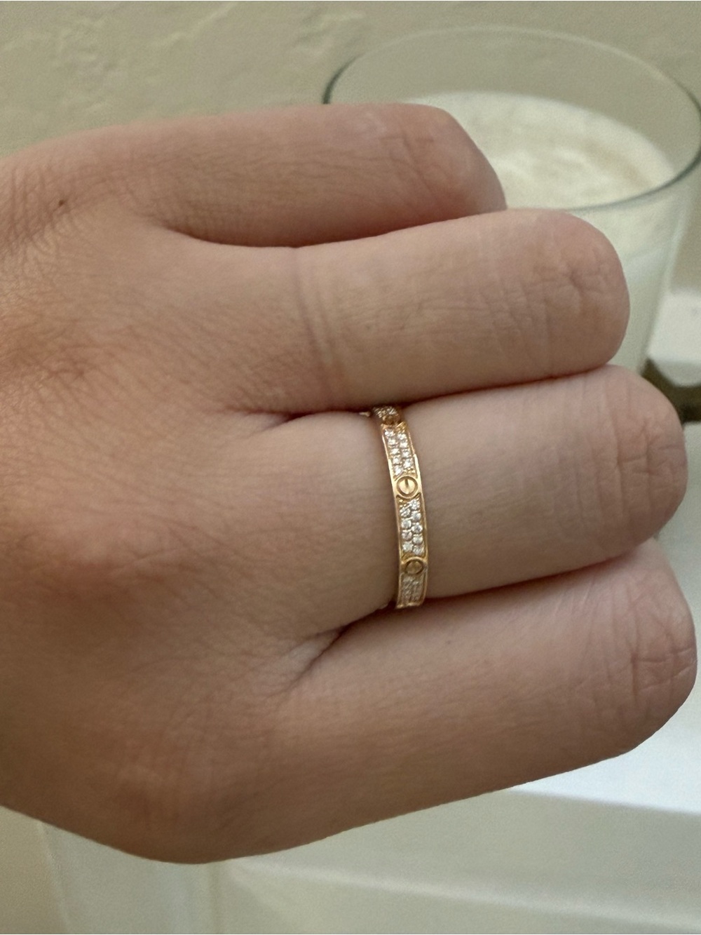 Brand new Cartier Gold Diamond Pavé Love Band - Picture 6 of 15